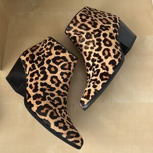 Bleecker & Bond Riley Animal Print Calf Hair Ankle Booties